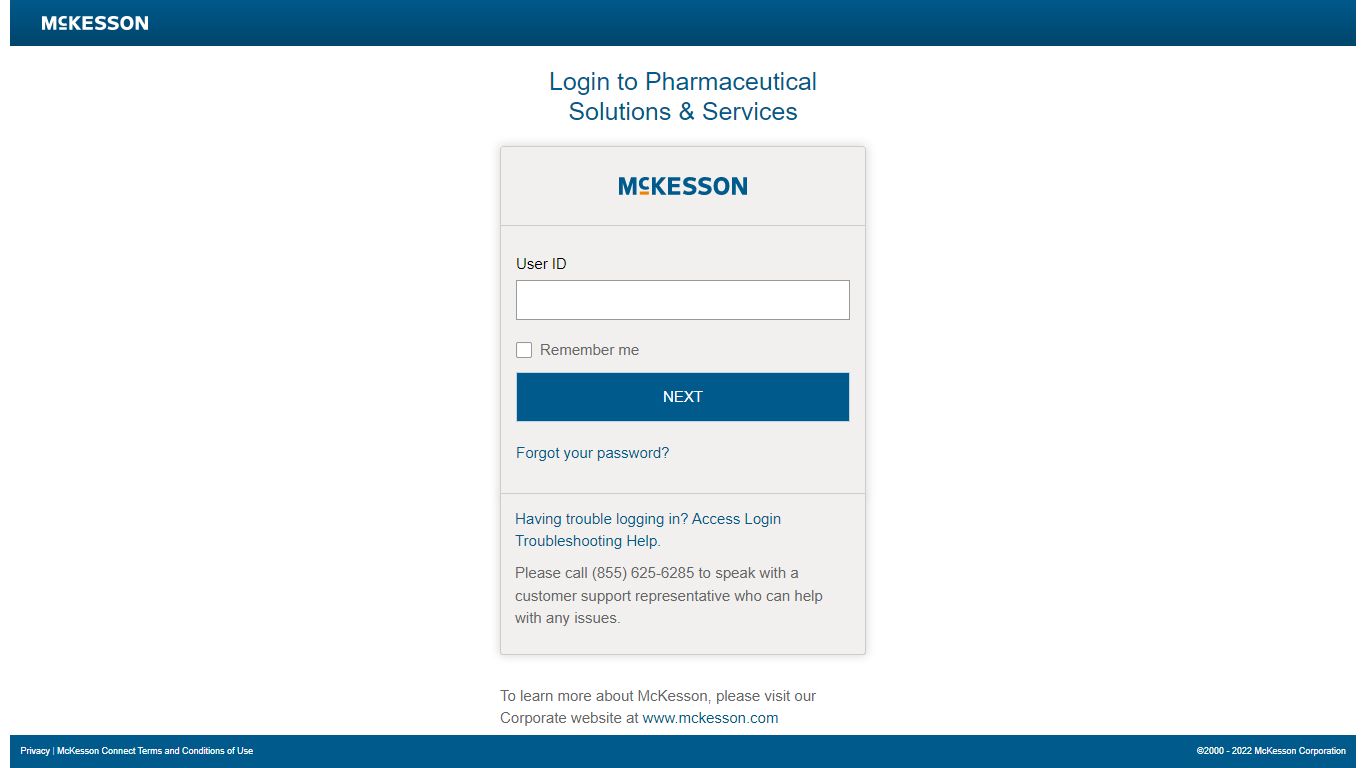 McKesson Connect > Log In